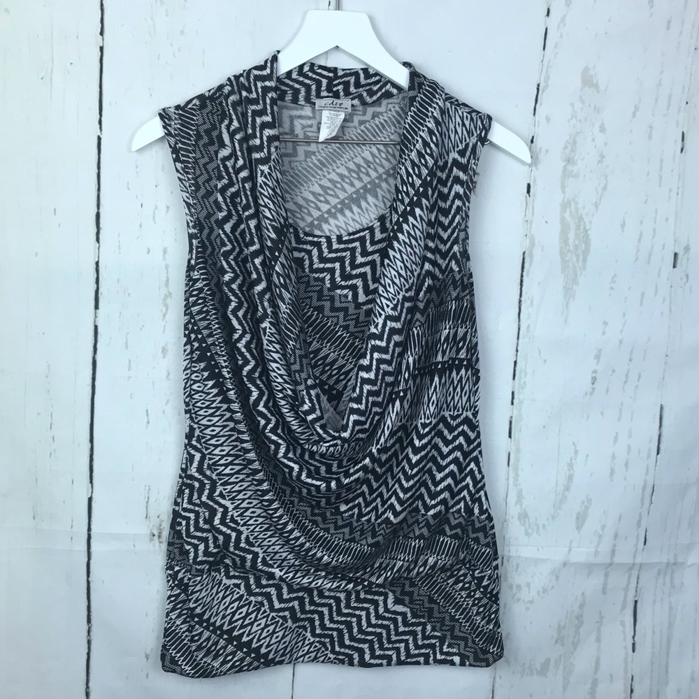 Cdw Creative Design Works Cowl Neck Sleeveless Top